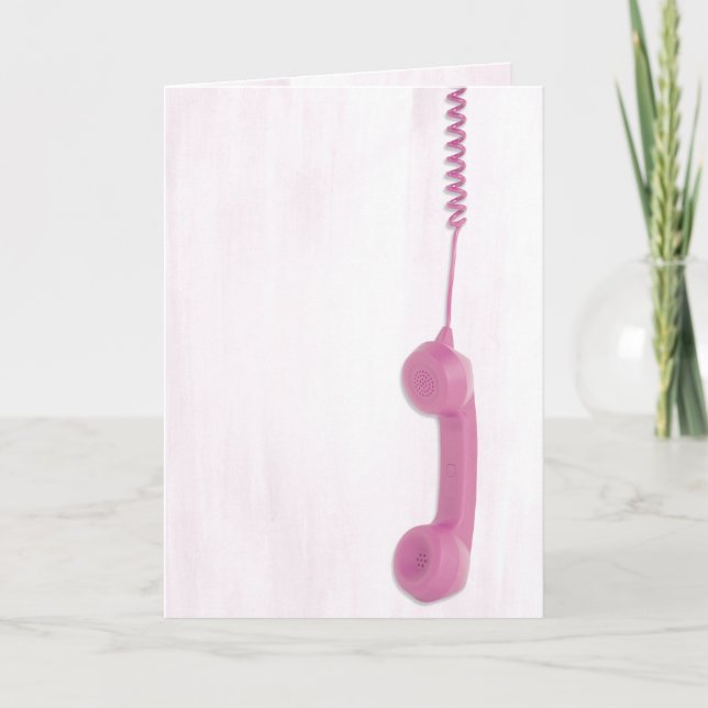 Cartão Placa de Receptor de Telefone Rosa Perigosa (Frente)