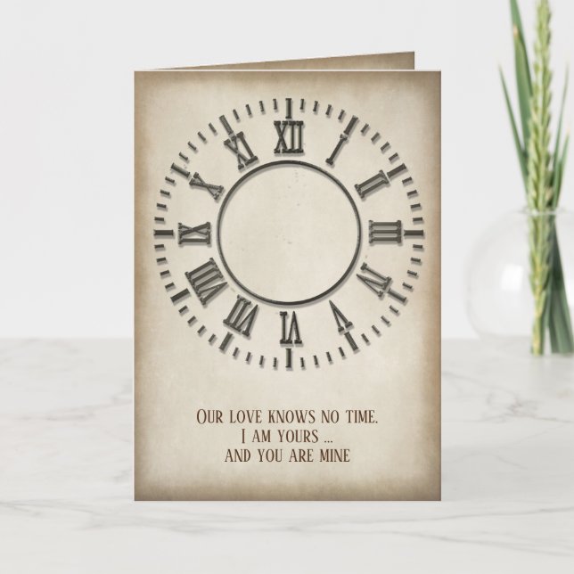 Cartão Placa de relógio do Eterno do aniversário (Frente)