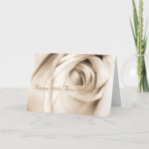 Cartão Placa de rosa do feliz aniversário de 50 anos