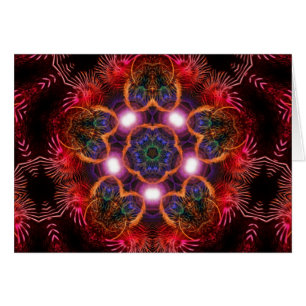 Cartão Placa de Rosa Fractal Starlight