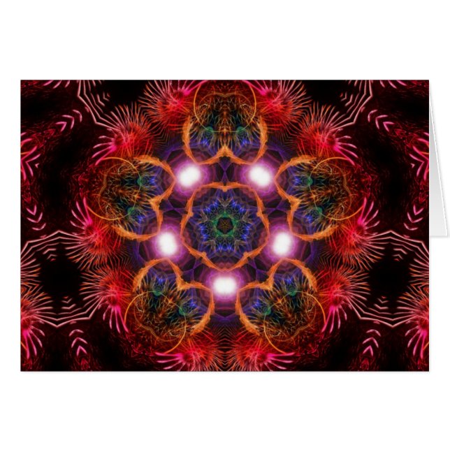 Cartão Placa de Rosa Fractal Starlight (Frente Horizontal)