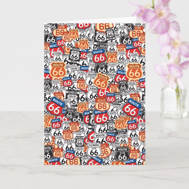 Cartão Placa de rota 66 (Orquídea)