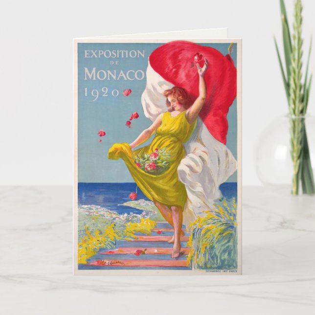 Cartão Placa de Saudação com Vintage Ad Poster (Frente)