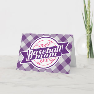 Cartão Placa de Saudação da Mãe Baseball