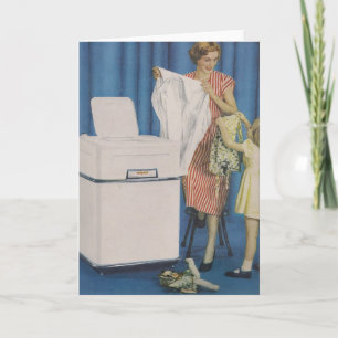 Cartão Placa de Saudação da Máquina de Lavagem