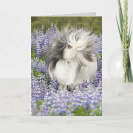 Cartão Placa de Saudação da Mare Horse Shy Lupine