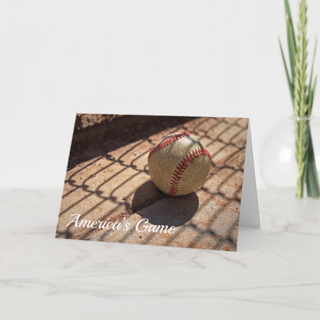 Cartão Placa de Saudação de Baseball (Frente)