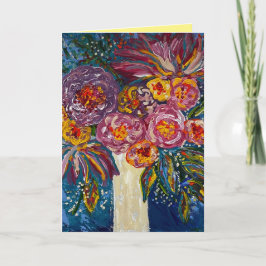 Cartão Placa de Saudação de Buquê Floral
