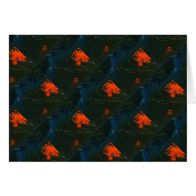 Cartão Placa de saudação de design abstrato "Swamp Fire # (Frente Horizontal)