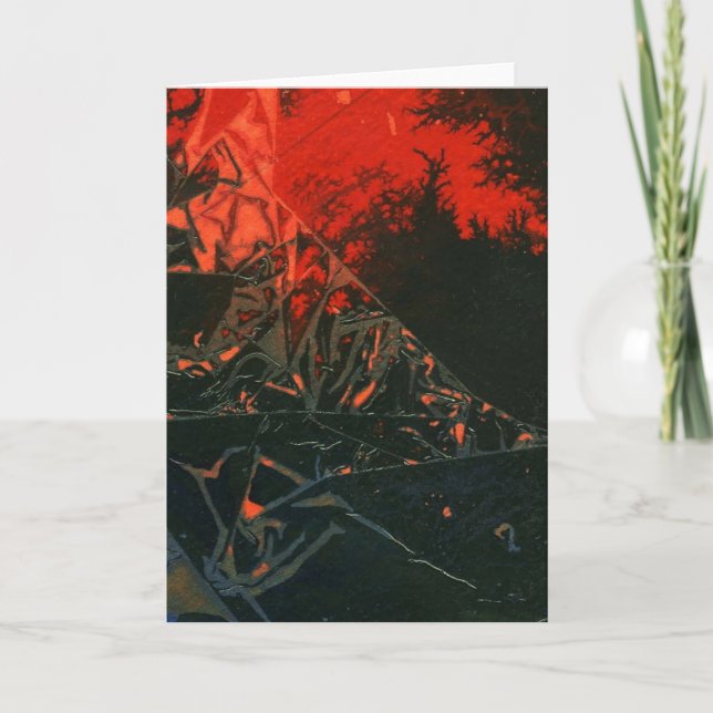 Cartão Placa de saudação de design abstrato "Swamp Fire # (Frente)