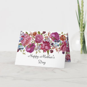 Cartão Placa de Saudação de Dia de as mães Floral