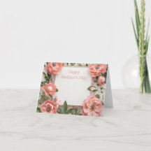 Placa de Saudação de Dia de as mães Floral