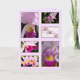 Cartão Placa de saudação de Dia de as mães para Orquídea 