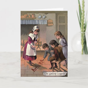 Cartão Placa de Saudação de Dois Calçados Goody 1885