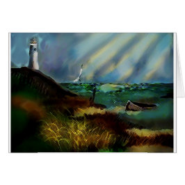Cartão Placa de saudação de farol (dentro de vazio