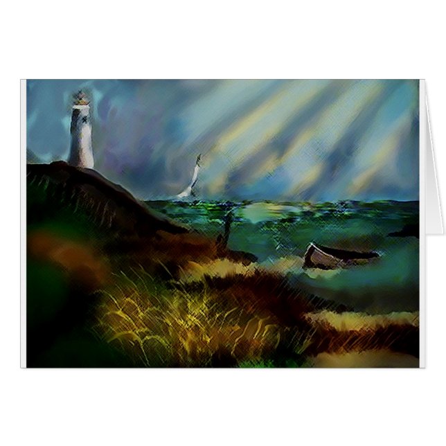 Cartão Placa de saudação de farol (dentro de vazio (Frente Horizontal)