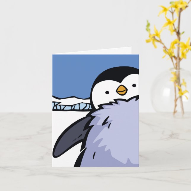 Cartão Placa de saudação de fechamento do Pintinho pingui (Flor Amarela)