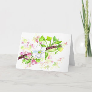 Cartão Placa de saudação de Flor de Aquarela de Flores
