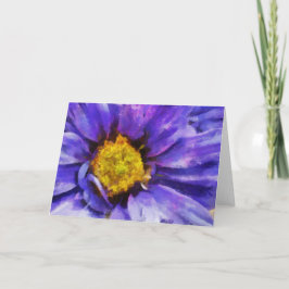 Cartão Placa de saudação de Flor Roxo