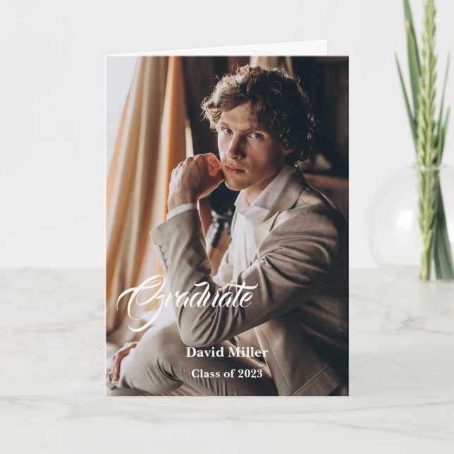 Cartão Placa de saudação de formando (Frente)