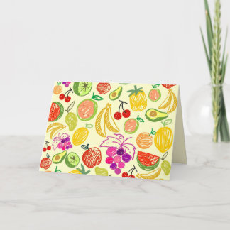 Cartão Placa de saudação de fruta mista
