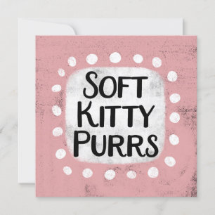 Cartão Placa de Saudação de Gatinho Suave