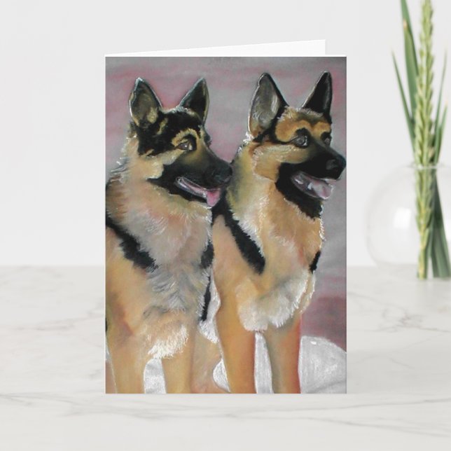 Cartão Placa de saudação de german shepherd (Frente)