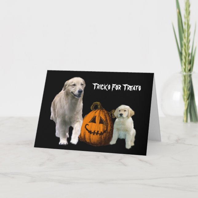 Cartão Placa de Saudação de Halloween para Retriever de o (Frente)