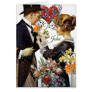 Cartão Placa de saudação de namorados