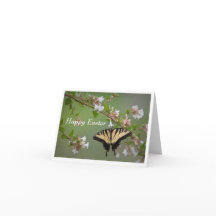 Placa de saudação de Páscoa de borboleta