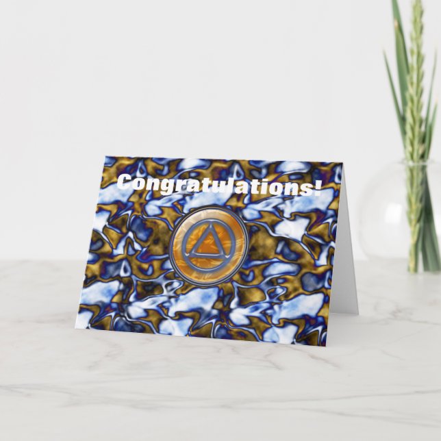 Cartão Placa de saudação de recuperação Sobriety (Frente)