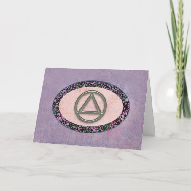 Cartão Placa de saudação de recuperação Sobriety (Frente)