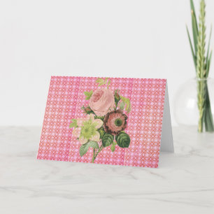 Cartão Placa de saudação de Rosas chiques