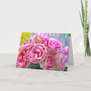 Cartão Placa de Saudação de Rosas Rosa-Dia de as mães Fel