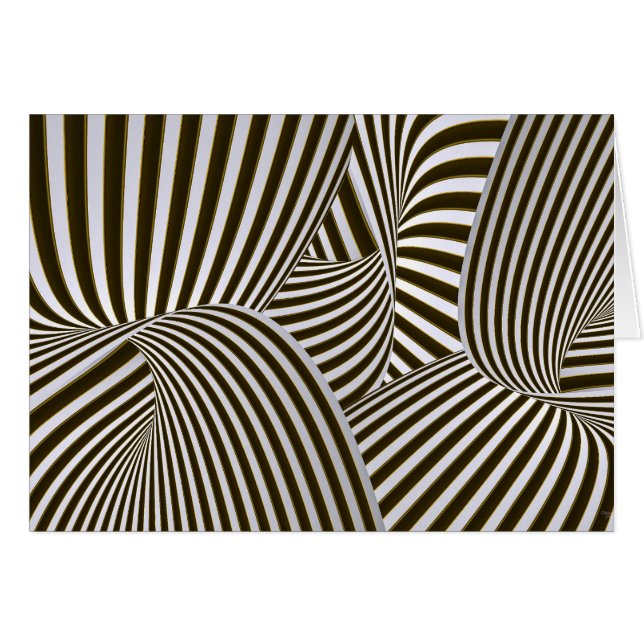 Cartão Placa de Saudação de Twists 3D (Frente Horizontal)
