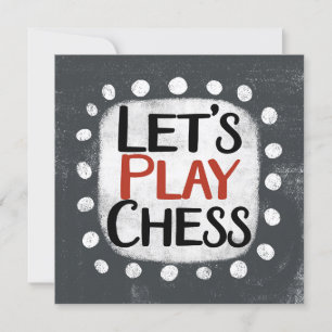 Cartão Placa de Saudação de Xadrez do Vamos Play