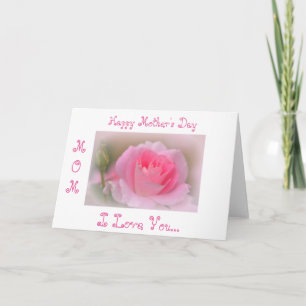 Cartão Placa de saudação do Dia de as mães rosa