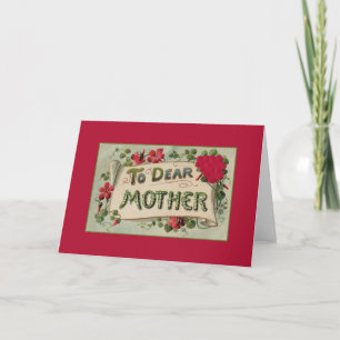 Cartão Placa de saudação do Dia de as mães Vintage