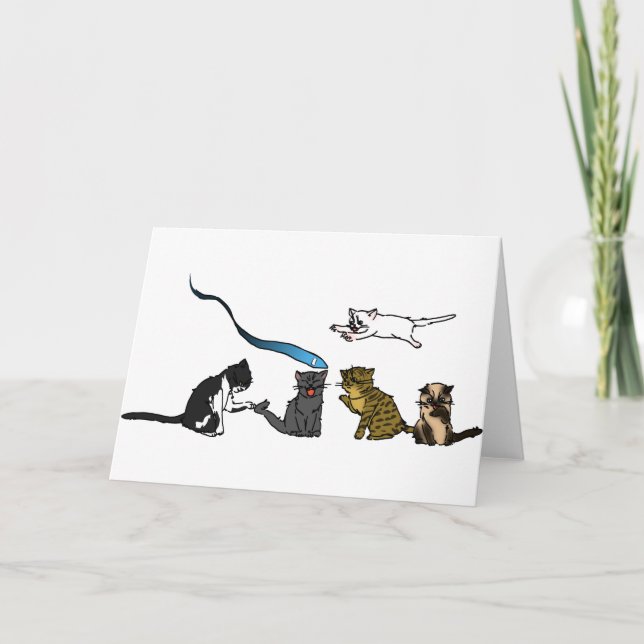 Cartão Placa de saudação do Gatinho de Dia de os pais fel (Frente)