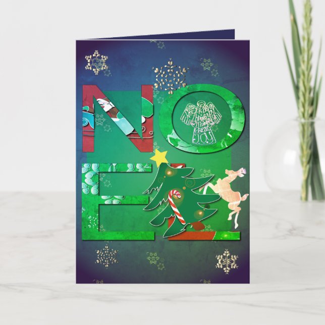 Cartão Placa de Saudação do Noel +2 Fotos (Frente)