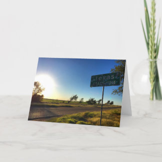 Cartão placa de saudação do pôr do sol da linha de estado