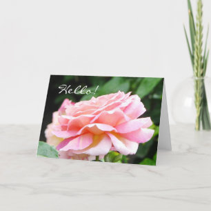 Cartão Placa de saudação do Rosa de jardim inglês