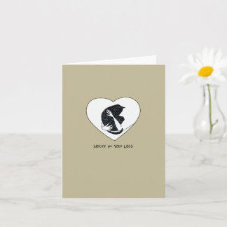 Cartão Placa de saudação dobrada de simpatia por gato, 4"