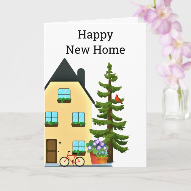 Cartão Placa de saudação doméstica feliz (Orquídea)