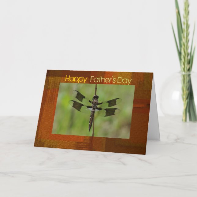 Cartão Placa de Saudação Dragonfly de dia de os pais (Frente)