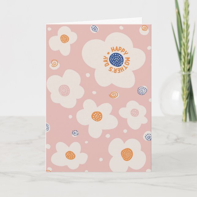 Cartão Placa de Saudação Floral Simples de Dia de as mães (Frente)