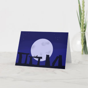 Cartão Placa de saudação Lua Solstício de inverno com 