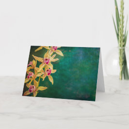 Cartão Placa de saudação Orchid, dentro de vazio