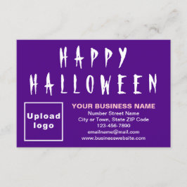 Cartão Placa de saudação plana roxa do Halloween para emp