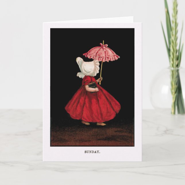 Cartão Placa de saudação Sunbonnet Sue no início dos anos (Frente)